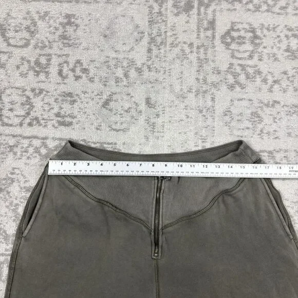 Aerie Womens Zipper Front Jogger Washed Olive Green Fleece Zipper Pocket Size XL - Picture 3 of 5